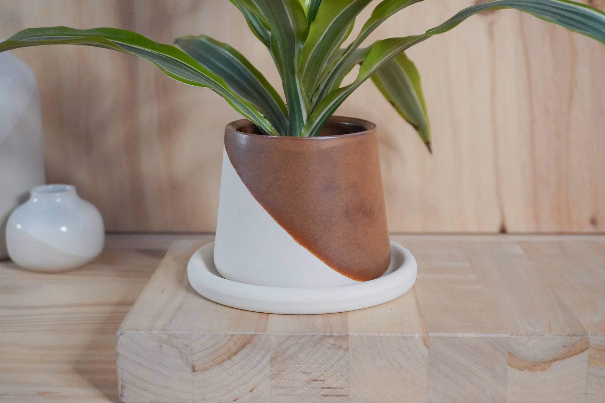 Shelby Page Ceramics - Wholesale Plant Pot - Small Planter with Tray - Core Glazes1