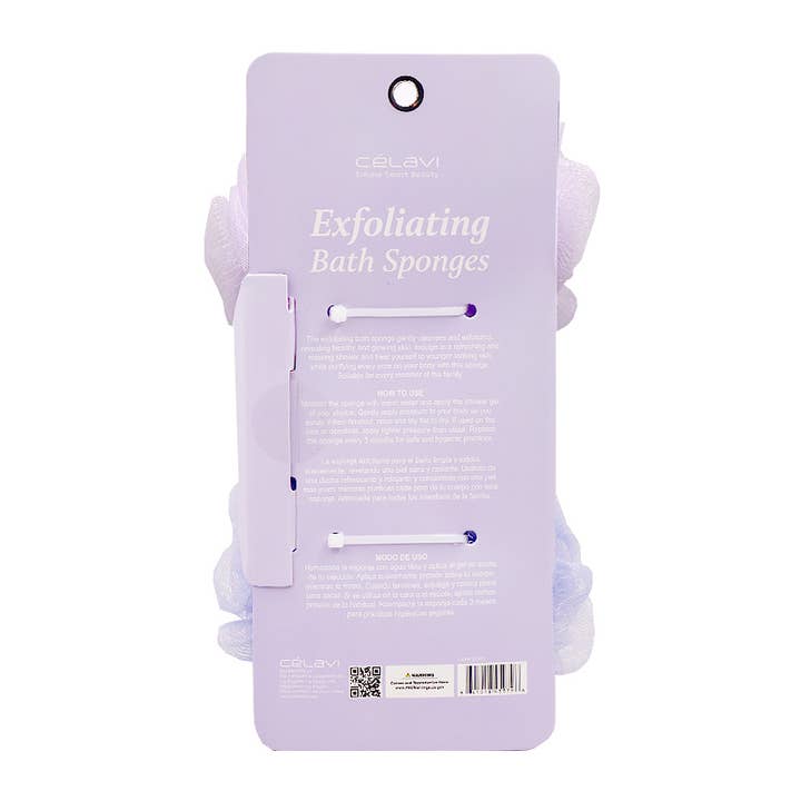 PINEAPPLE Beauty - Wholesale Bath pouf/sponge - Celavi BT013 2pc Exfoliating Bath Sponges - 12 3