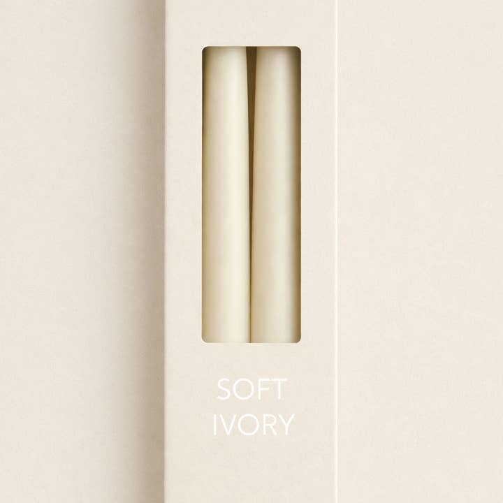 GLO & NEST - Wholesale Flameless Candle - Set of 2 LED Taper Candles 21.5cm - Soft Ivory
