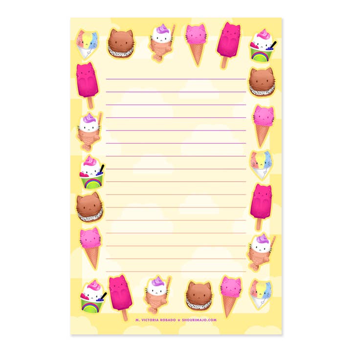 Stationery Paper Sassy Kitties Summer Treats for wholesale by SHOURIMAJO