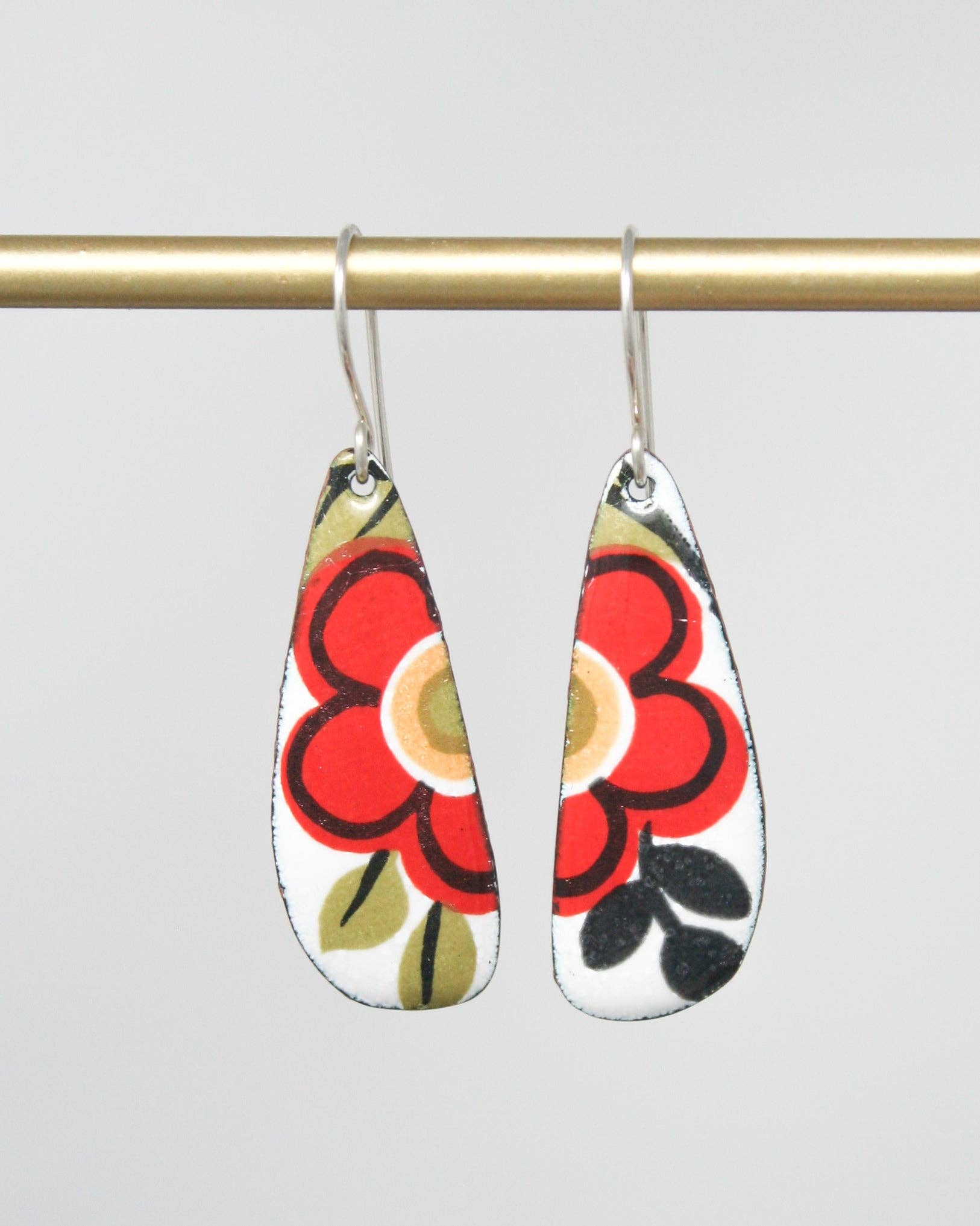 Rising Jewelry - Wholesale Dangle Earrings - Flower Earrings, Retro Red, Vintage Spring Boutique Jewelry2