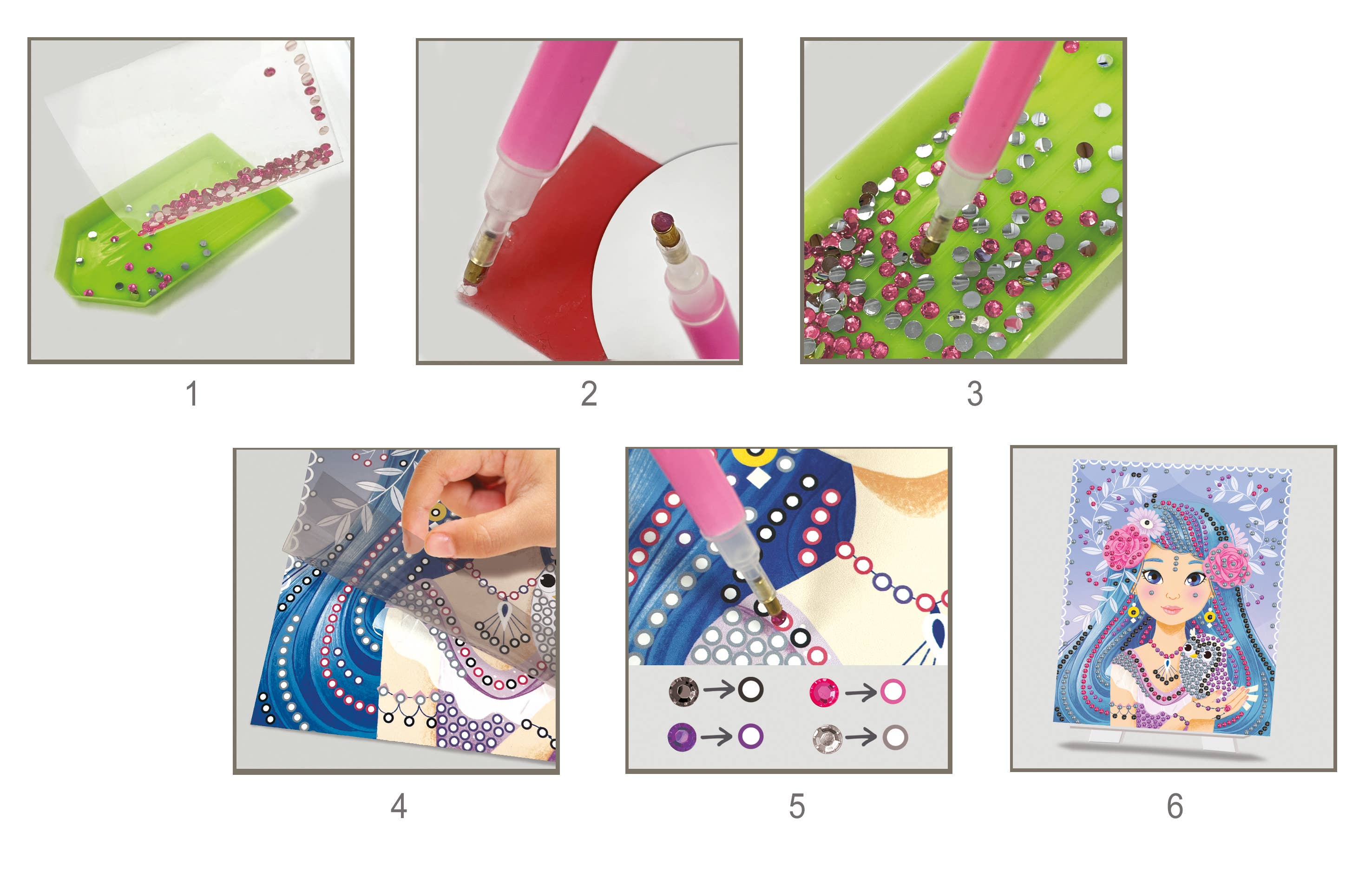 Créa Lign' - Wholesale DIY Craft Kit - Kids - Diamond Damsels Crafting Cards4