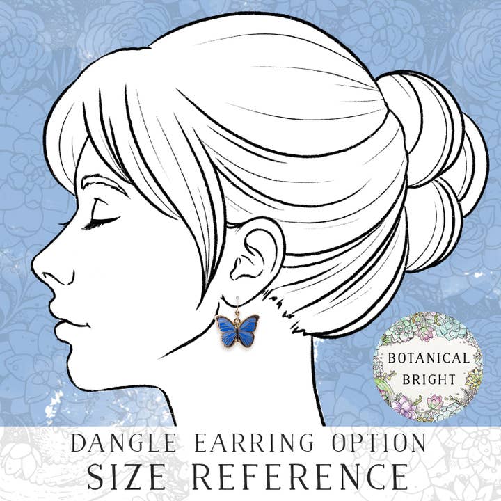 Botanical Bright - Wholesale Dangle Earrings - Blue Morpho Butterfly Earrings4