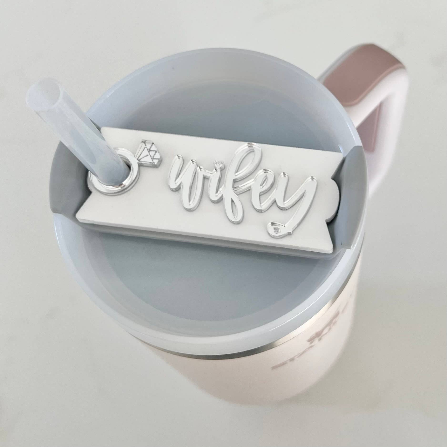 Palmy Pineapple - Wholesale Drink Topper - Stanley Cup Wifey Topper for Brides and Engaged Quencher 2.03