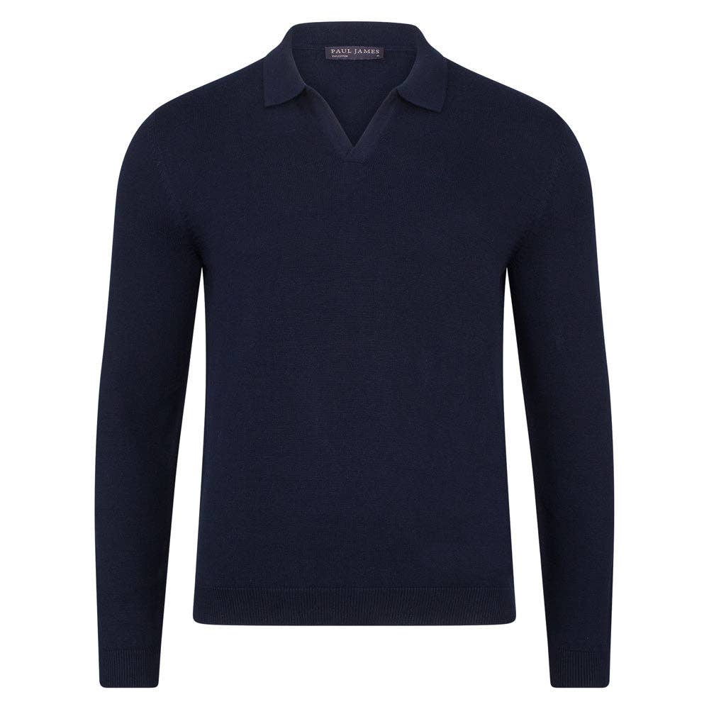 Paul James Knitwear – Großhandel Poloshirt – Herren – Herrenleichte Baumwoll-Poloshirt ohne Knöpfe19