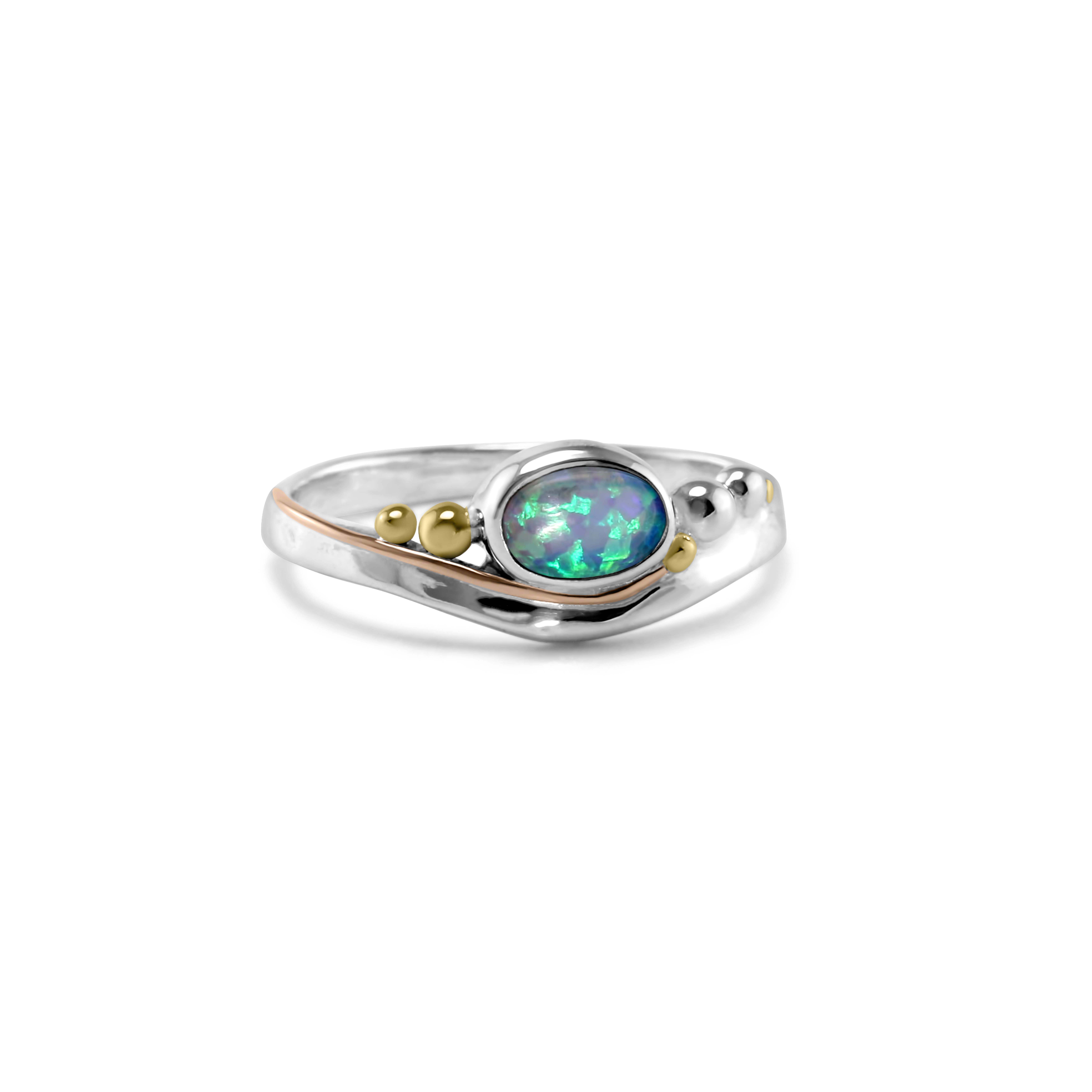 Banyan Jewellery – wholesale Single stone/solitaire ring – Handmade Sterling Silver Opalite Ring0