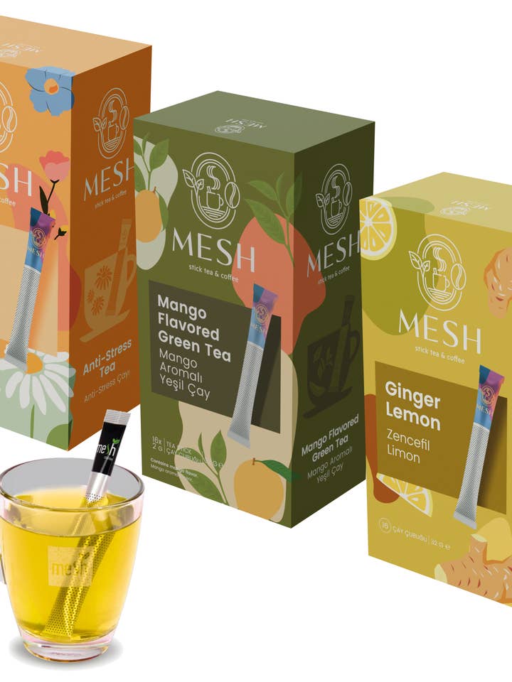 Herbal Tea Bundle Mesh Sticks (4 Packs Each Flavor) for wholesale by Cup Sticks