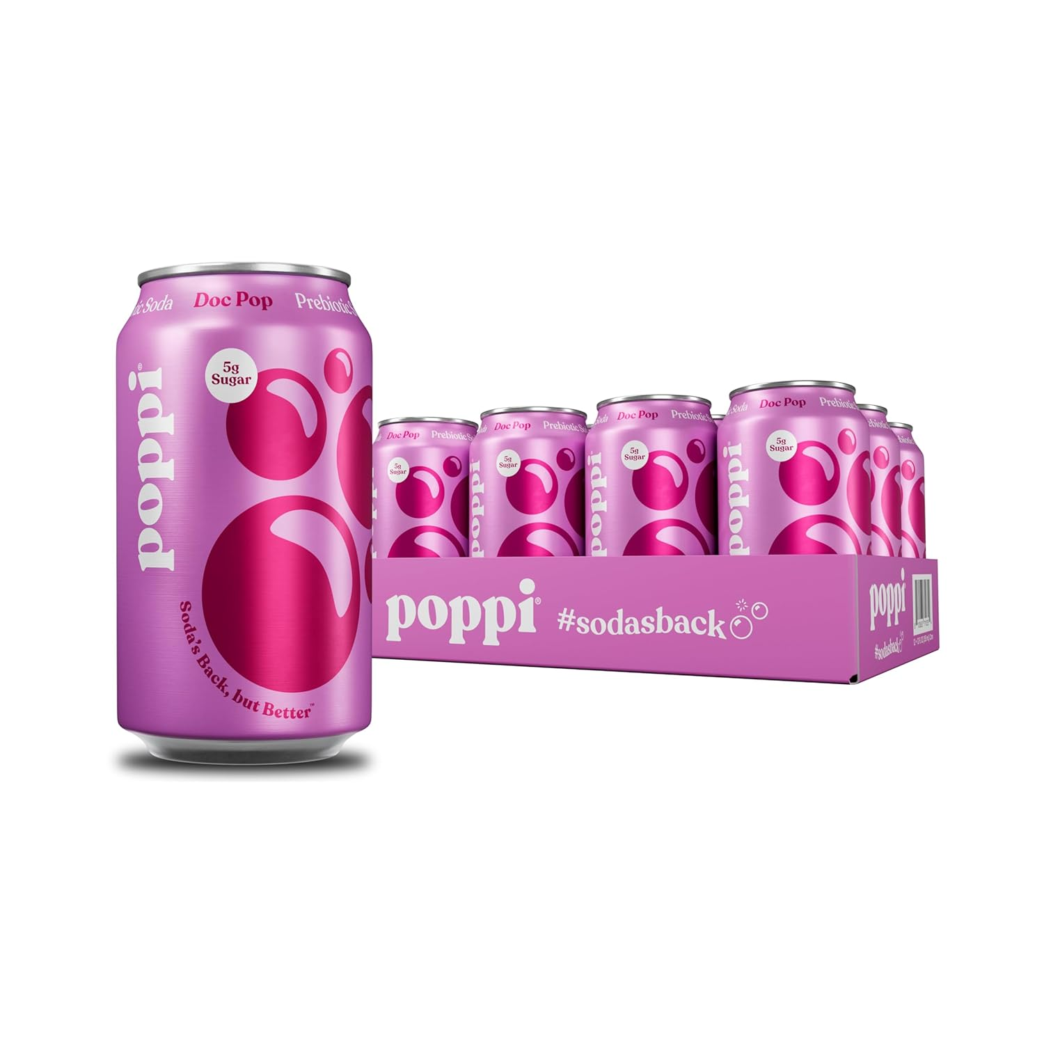 EcoQuality - Wholesale Soda/Carbonated Drink - 12oz Poppi Soda Doc Pop Prebiotic Soda Refreshing Drink Pack of 120