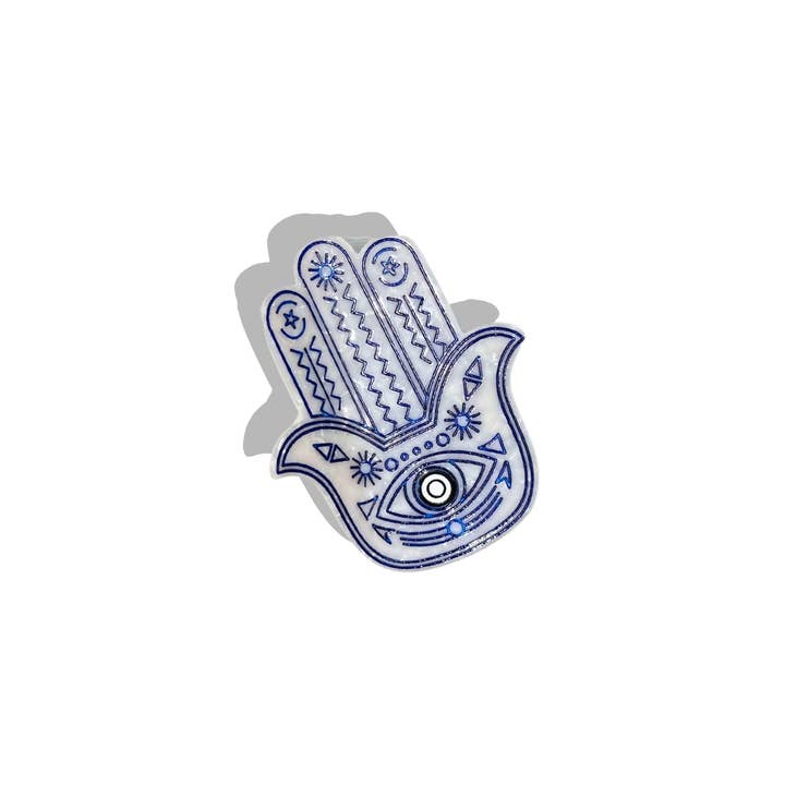 Solar Eclipse - Wholesale Hair Clip - Women's - Hand-painted Hamsa Hand Claw Hair Clip | Eco-Friendly
