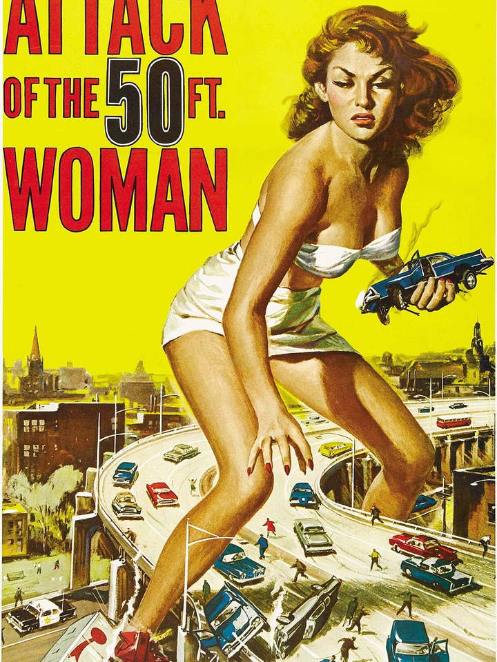Affiche du film classique "L'Attaque de la femme de 50 pieds" (1958) pour la vente par Keep Calm Collection