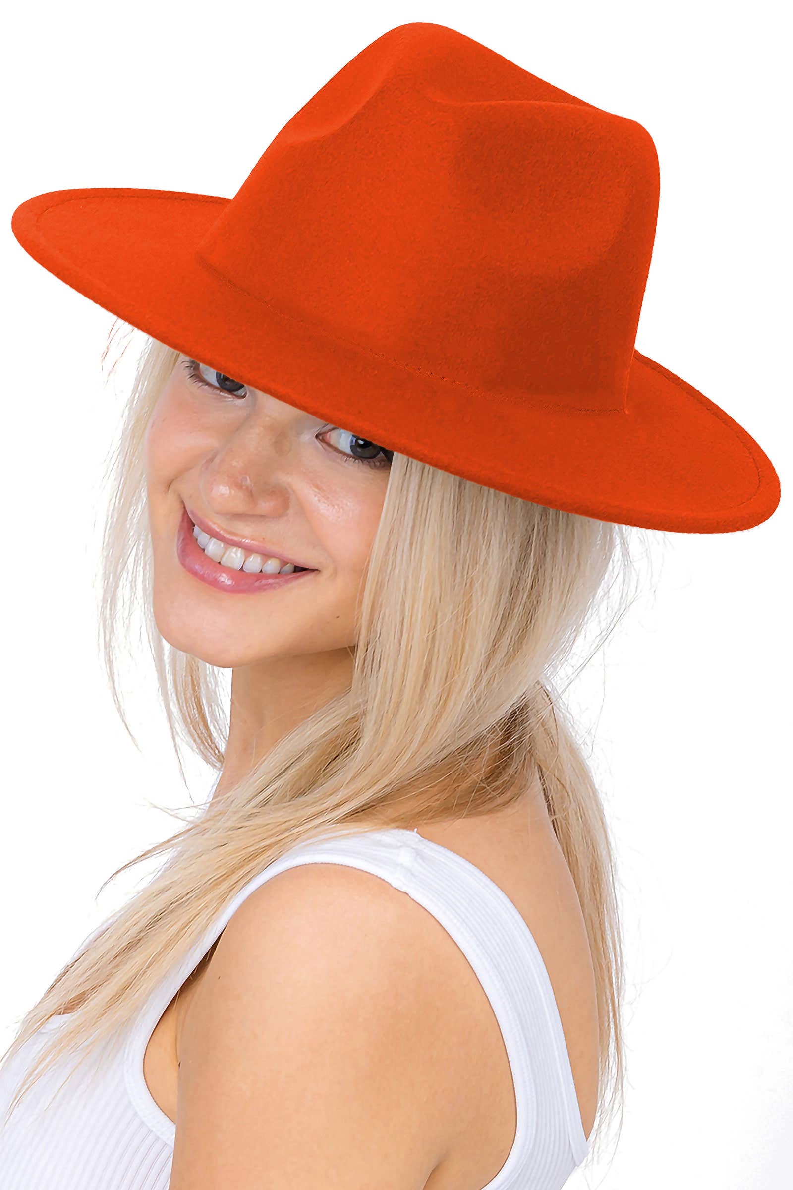 Cap Zone - Wholesale Fedora – Women’s - Solid Plain Standard Brim Felt Rancher Hat13