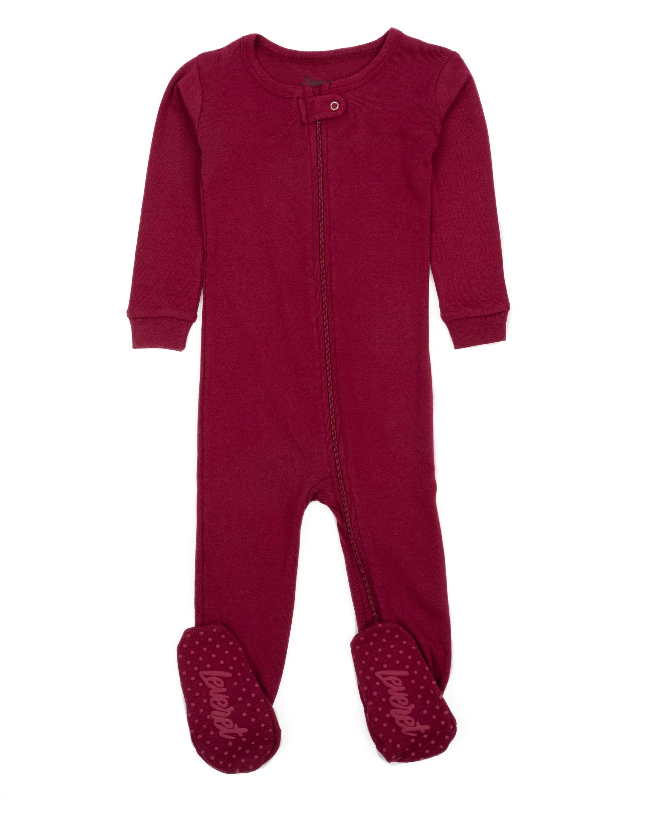 Leveret Pajamas – Fato de dormir – Bebé por atacado – Pijama de algodão com pés para crianças sólido12