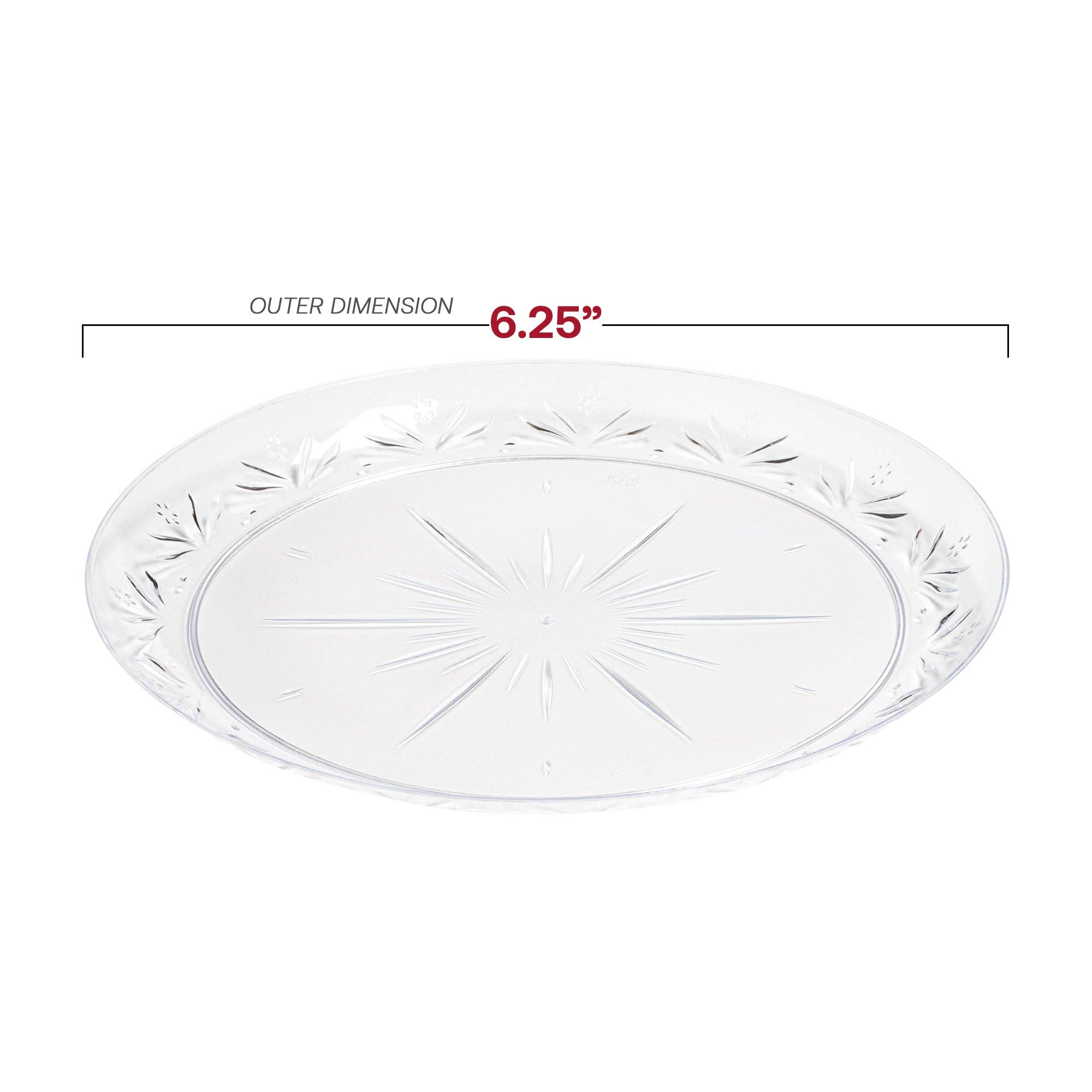 Smarty had a Party - Wholesale Disposable Plate - 6.25" Clear Floral Round Plastic Pastry Plates - 240 pcs1