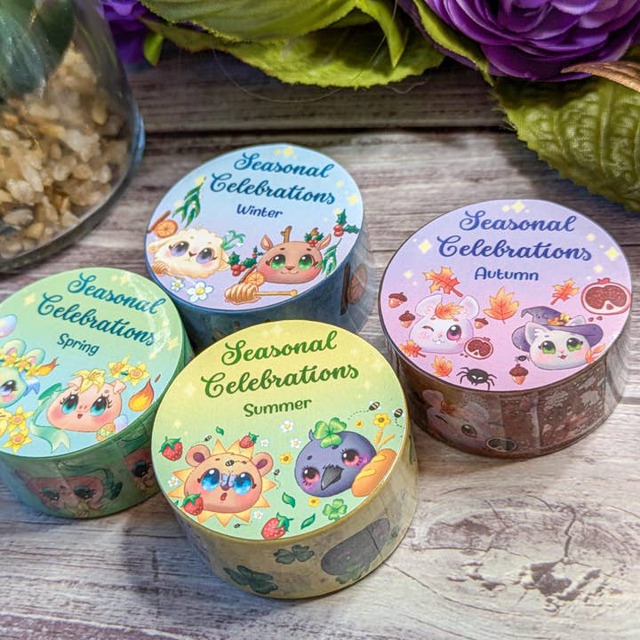 Årets hjul Washi-tape med hekseagtige dyr-dekorationer for engroshandel hos Witchbriar Cottage