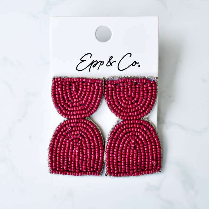 Epp and Co - Wholesale Dangle Earrings - Raspberry Mod Geo Drops