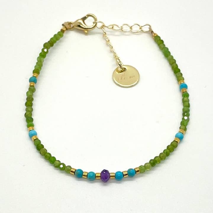 Green & Turquoise Bracelet for wholesale by Eli m London