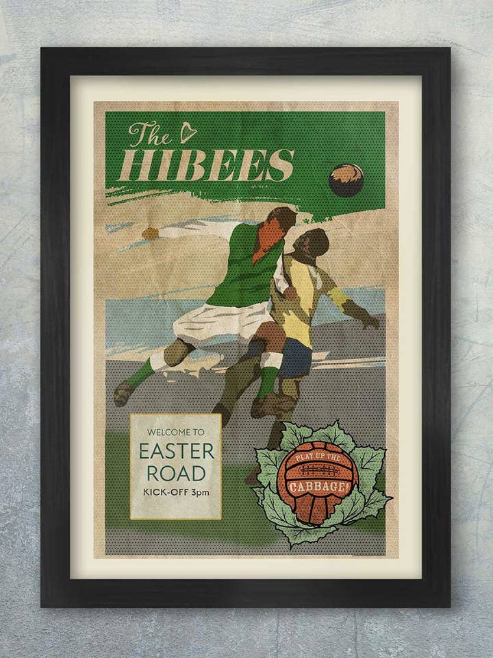 The Hibees, Hibernian - Football Poster Print for wholesale by The Northern Line
