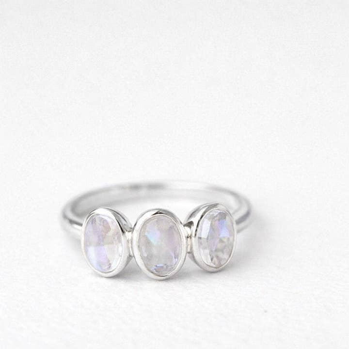 925 sterling silver Open Dainty Moissanite Stacking Ring for wholesale by GEMPARA