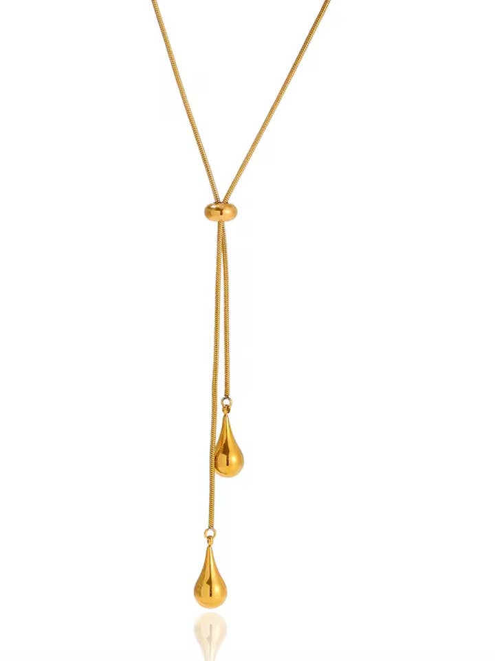 Pull Through sliding Lariat Necklace- Waterproof for wholesale by HoopLa