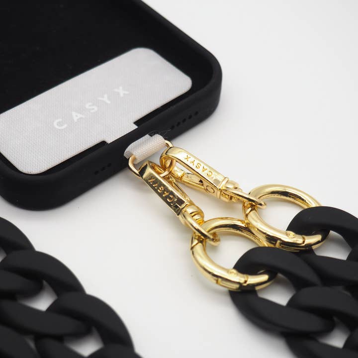 CASYX - Vendita all'ingrosso Cinturino portacellulare - Catena porta cellulare universale nera intensa4