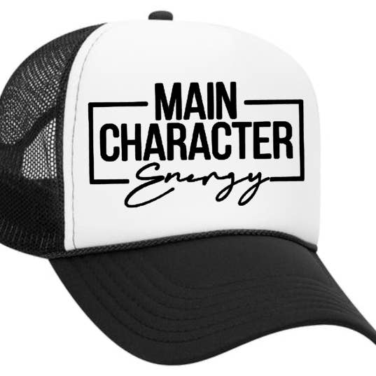 Main character energy Vintage Retro Trucker Hat cap unisex for wholesale by The Candy Collections