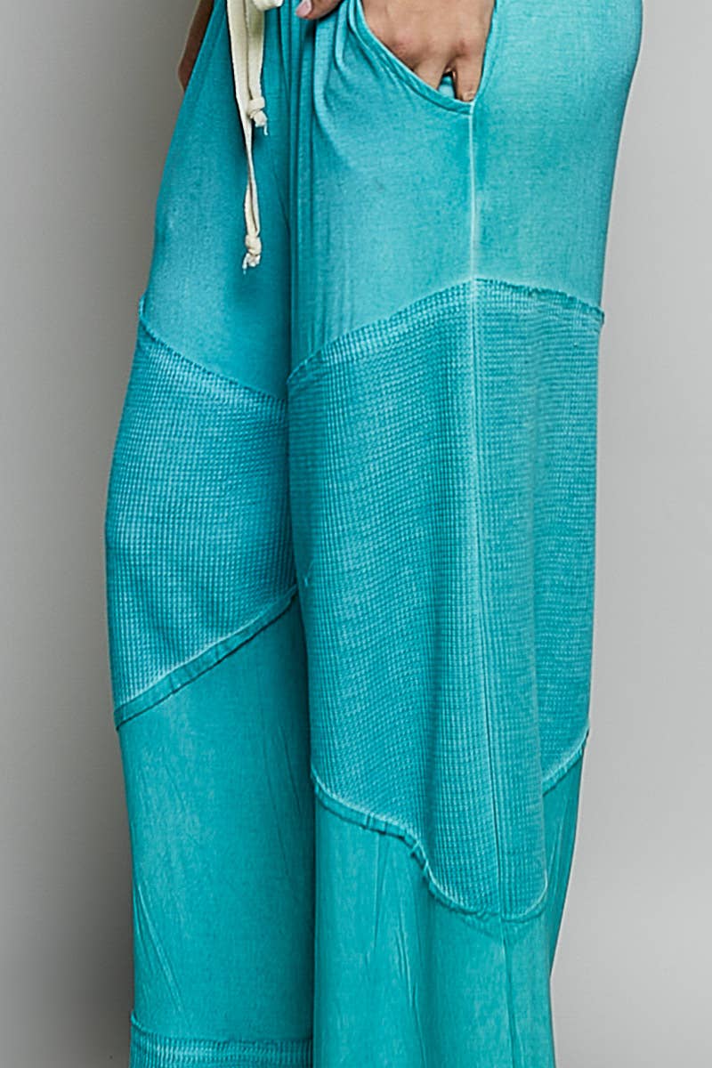 Pol Clothing - Wholesale Pants - Women's - Contrast ribbed elastic waist casual knit culottes pants26