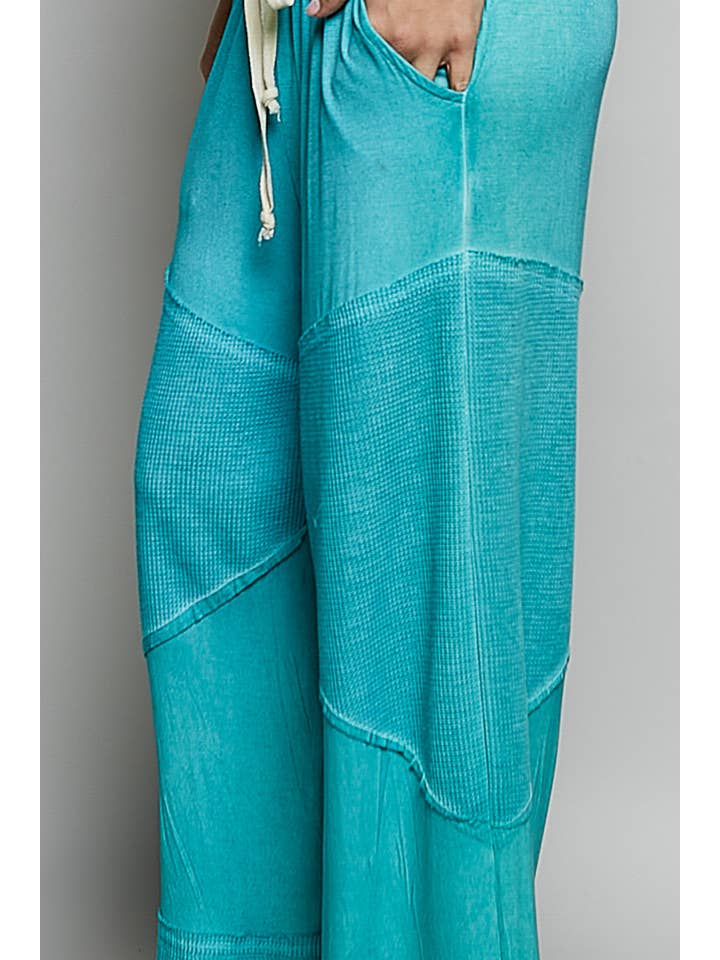 Pol Clothing - Wholesale Pants - Women's - Contrast ribbed elastic waist casual knit culottes pants26