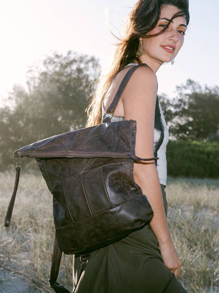 Leather Geo Pack - Brown for wholesale by IDIS