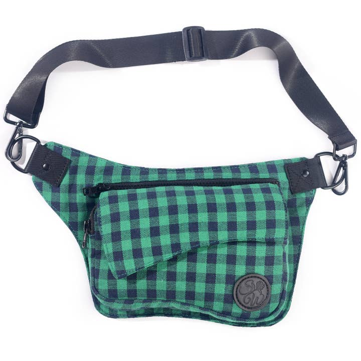 Green & Navy Plaid Hip Bag for wholesale by Sipsey Wilder