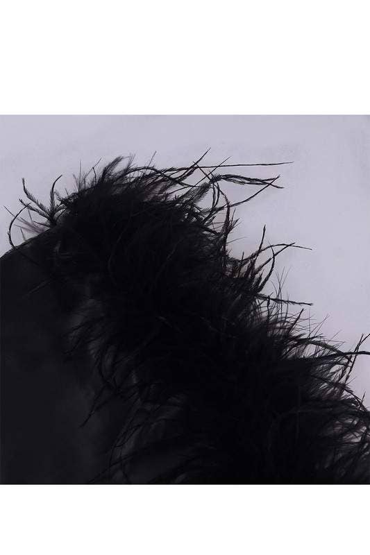 Queen Fashion - Wholesale Blouse - Women's - feather trim sleeveless top feather19