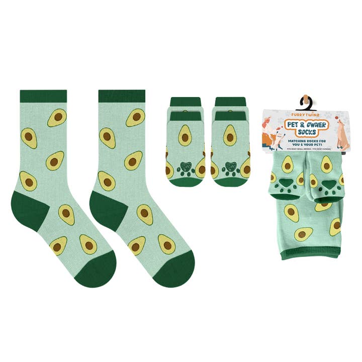 Extreme Fit Wholesale – wholesale Socks – Unisex – Matching Pet And Owner Fun Socks - Avocado
