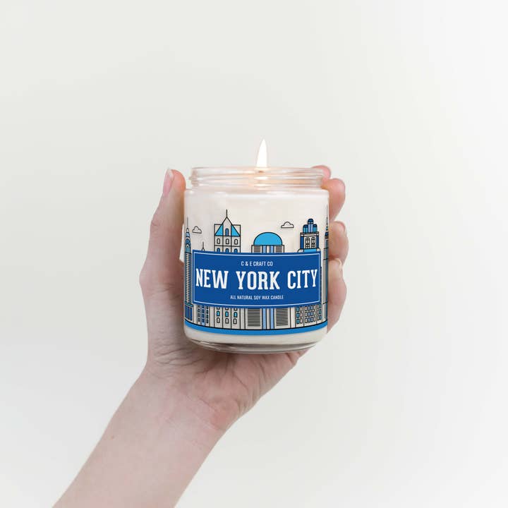 CE Craft Co - Vente Bougie en bocal - Bougie Skyline de New York
