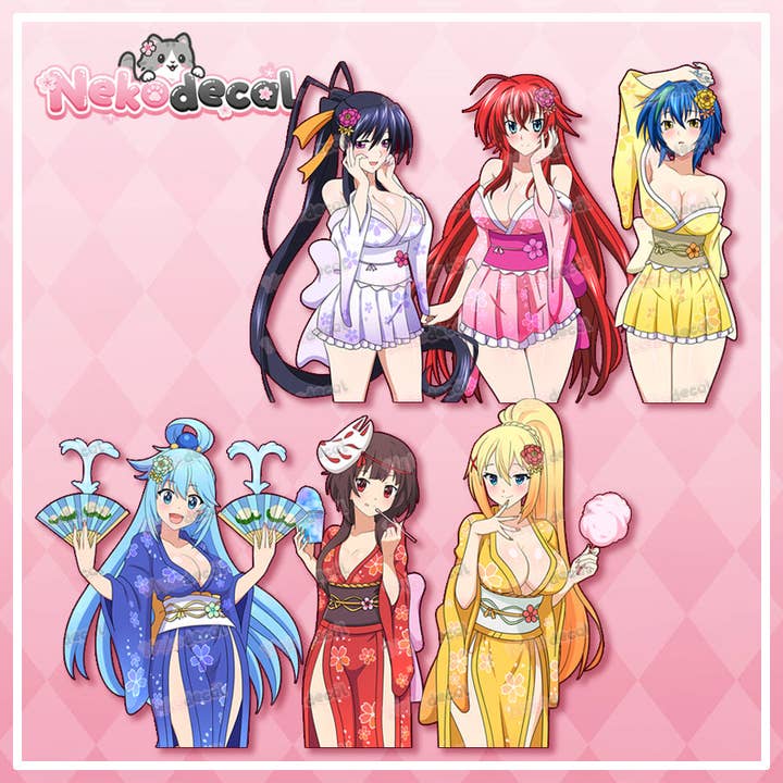 Kimono & Maid Waifu Stickers for wholesale by Nekodecal