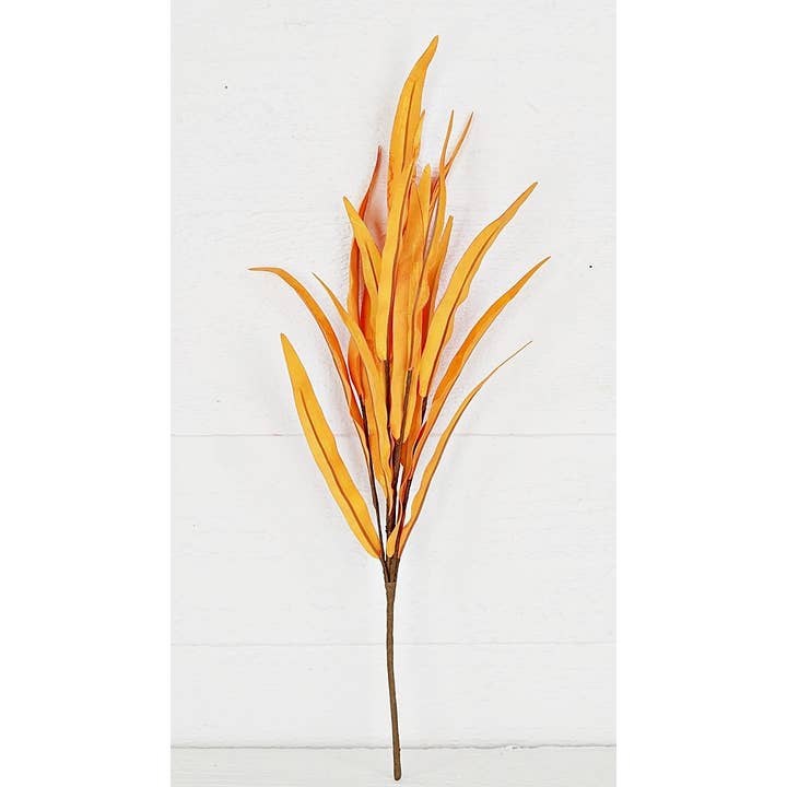 29575- 18in Pick-Foam Willow Leaves-Orange- for wholesale by Holiday Depot Inc.