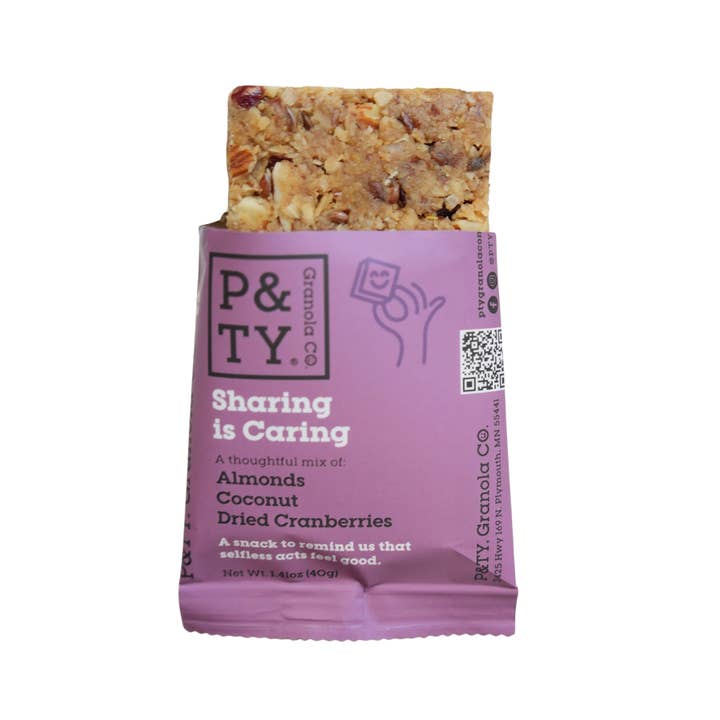 P&TY Granola Co. - Wholesale Snack Bar - Sharing is Caring Granola Bar: Almonds, Cranberries, Coconut1