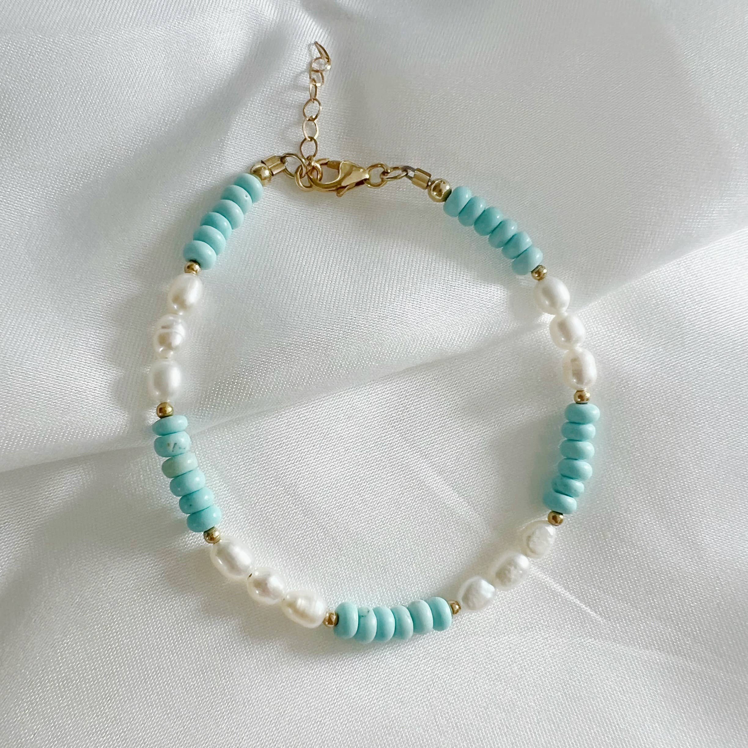 True by Kristy Jewelry - Wholesale Beaded Bracelet - East Coast Turquoise Pearl Beaded Gold Filled Bracelet3