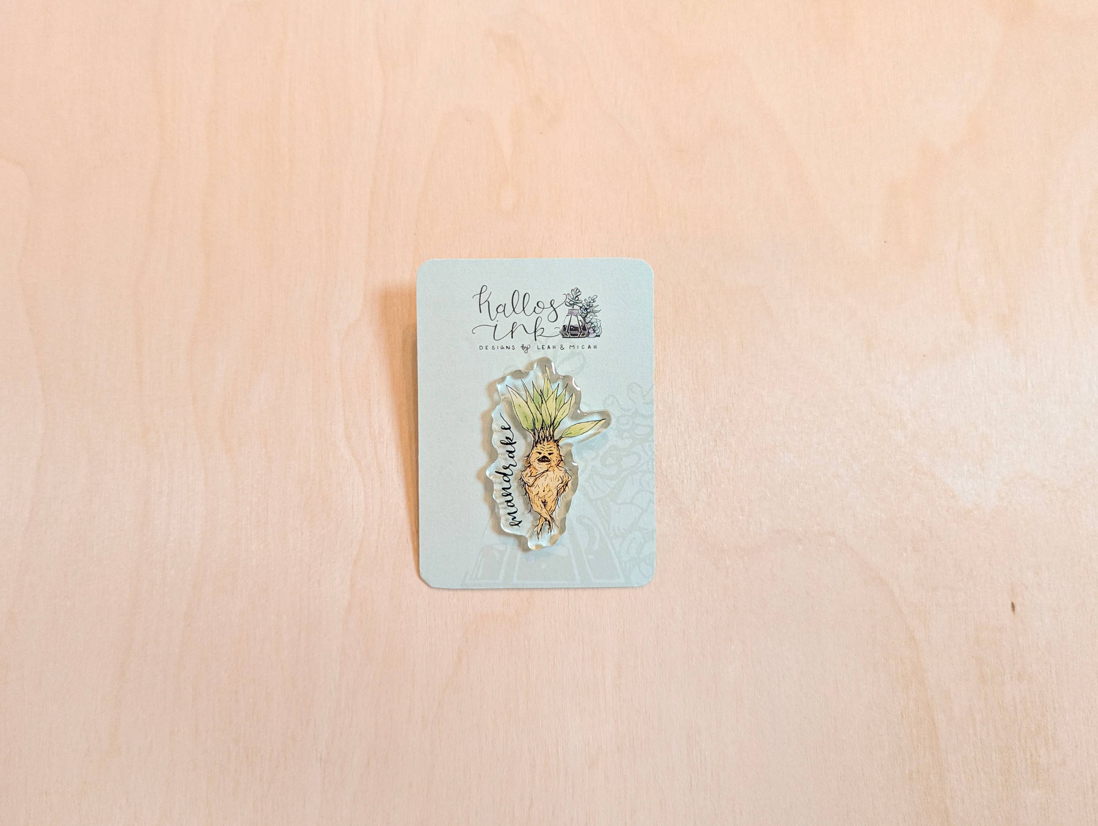 Kallos Ink - Wholesale Lapel Pin/Button - Mandrake Acrylic Pin