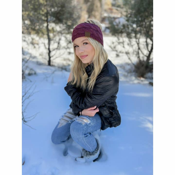 Lemonade Solid Cable Knit CC Women's Fashion Headband for wholesale on Faire1