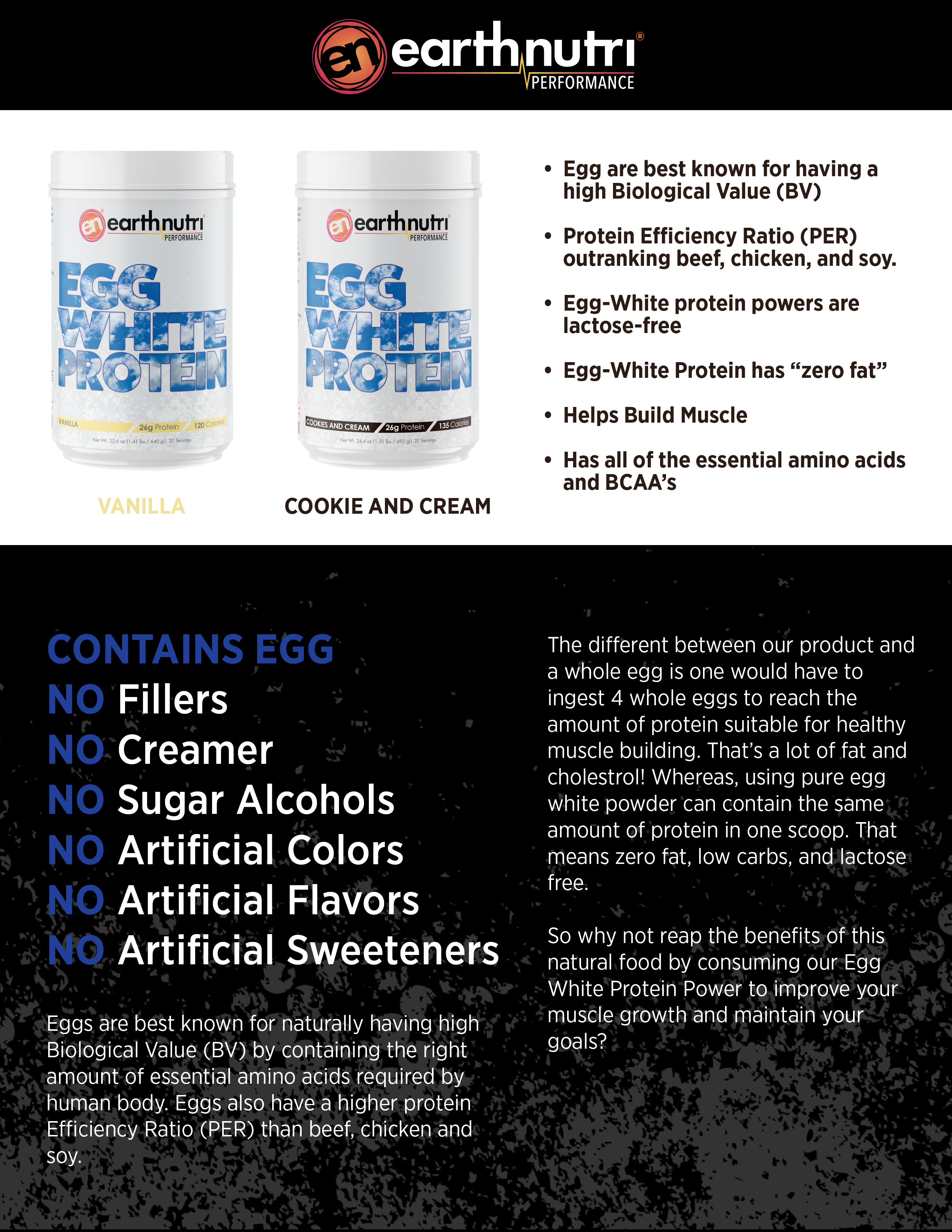 EarthNutri - Vente Poudres protéinées/superaliments - Protéine de blanc d'6