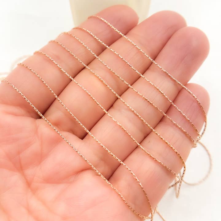 Jewels & Chains - Wholesale Link & Chain Necklace - 656RGF. Rose Gold Filled Beading Chain1