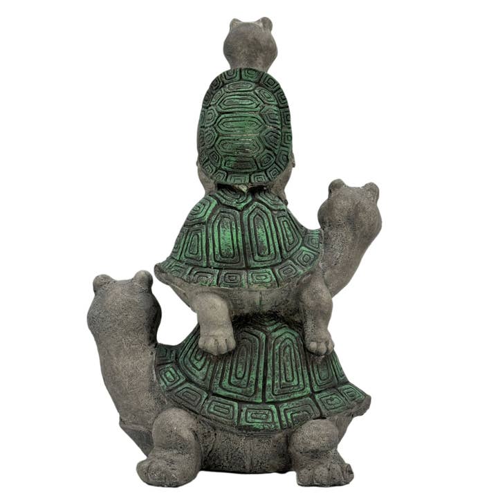 Galt International Company - Vendita all'ingrosso Ornamenti/decorazioni per esterni - Statua da giardino con tripla tartaruga da 15 pollici