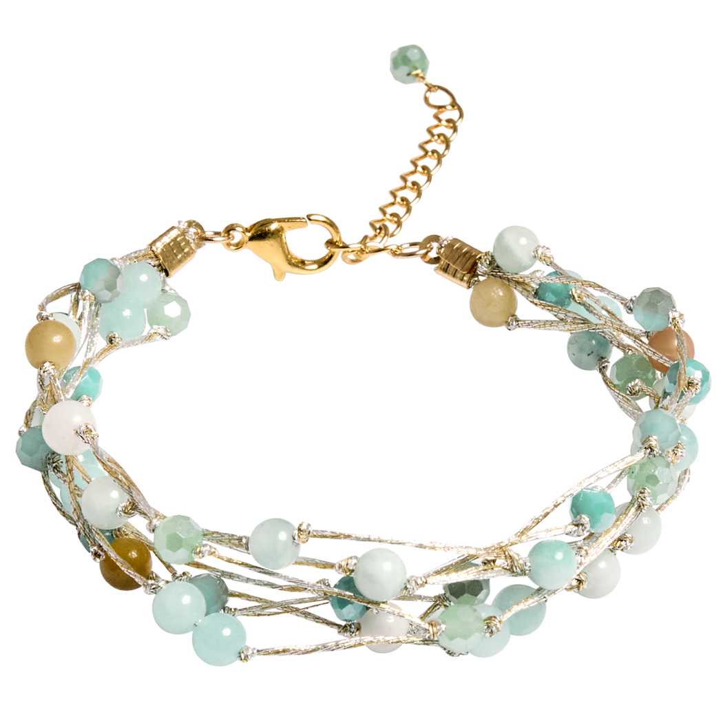 Marquet - Wholesale Beaded Bracelet - Jill Fair Trade Multistrand Beaded Bracelet with Silk0