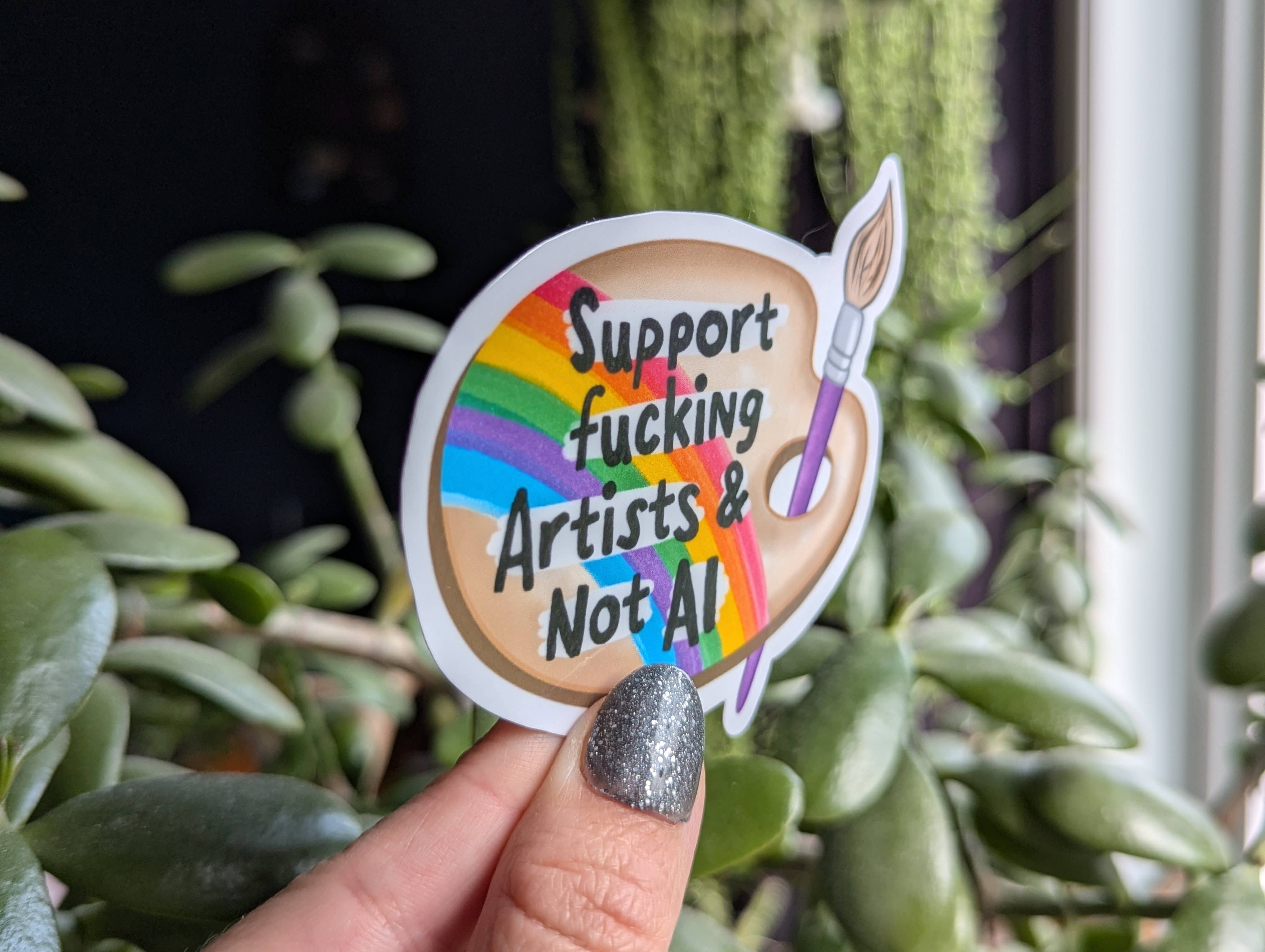 Moonlit Creations - Wholesale Sticker - Support fucking artists & not AI sticker, paint palette3