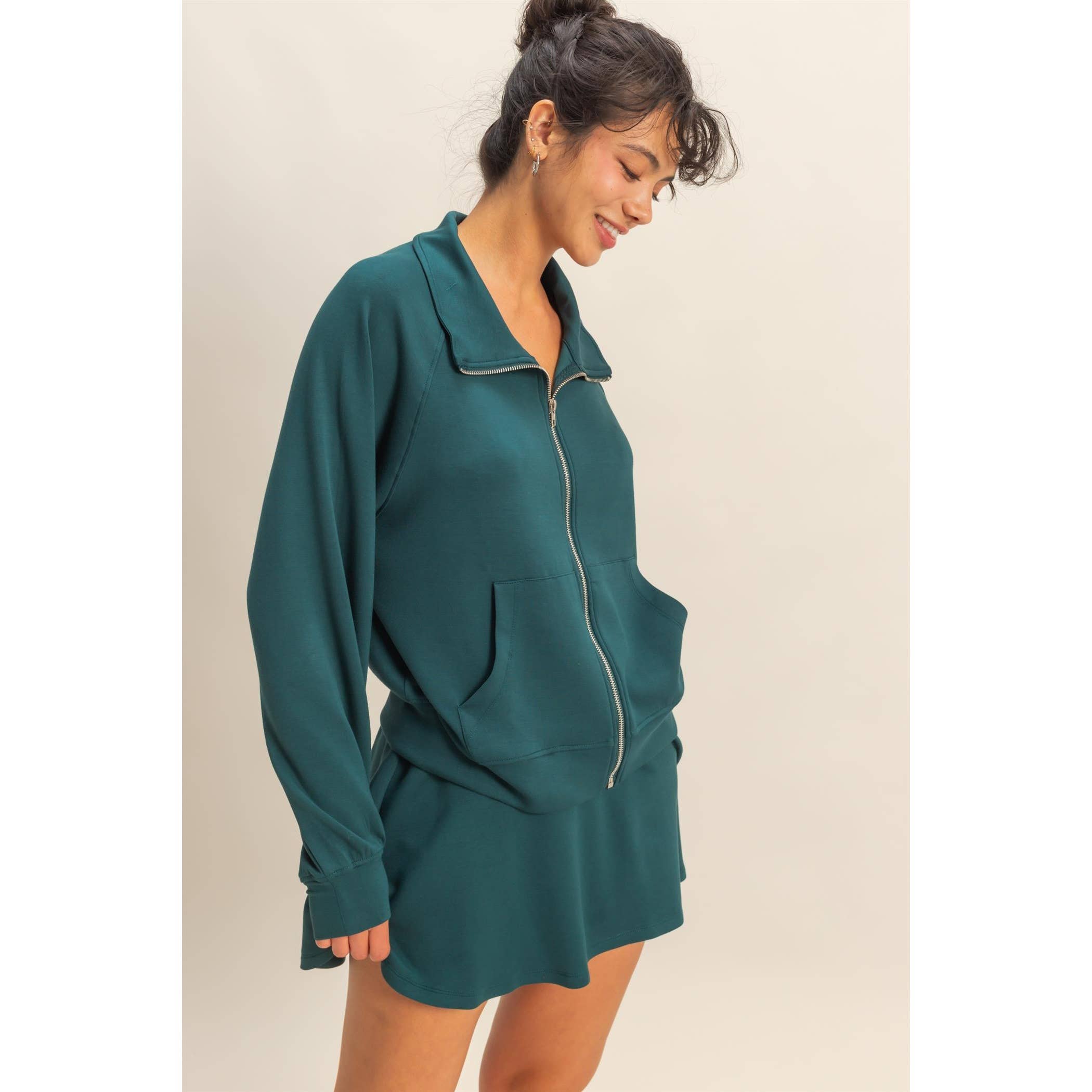 HYFVE – wholesale Jacket – Women's – Double Knit High Neck Long Sleeve Zippered Jacket11