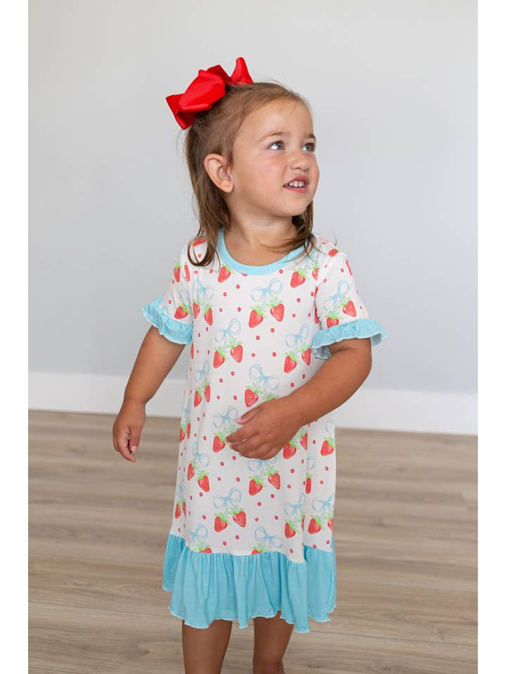 Sweet Bay Clothing - Wholesale Dress - Kids - Strawberries and Bows Gown1