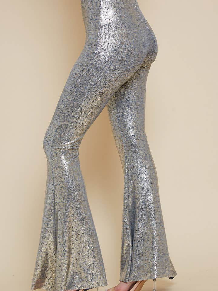 NAVY SP6168A BLUE ANIMAL FOIL KNIT FLARES W POCKET - POSSIBLE SET for wholesale on Faire