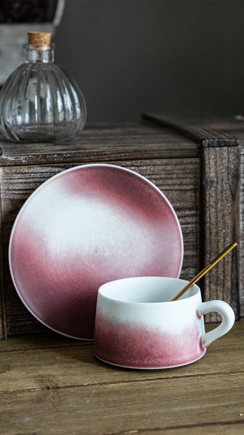 Gohobi （We cover U.S. import duties） - Vendita all'ingrosso Tazza - Set tazza e piattino in gres giapponese colorato graduale fatto a mano Gohobi7