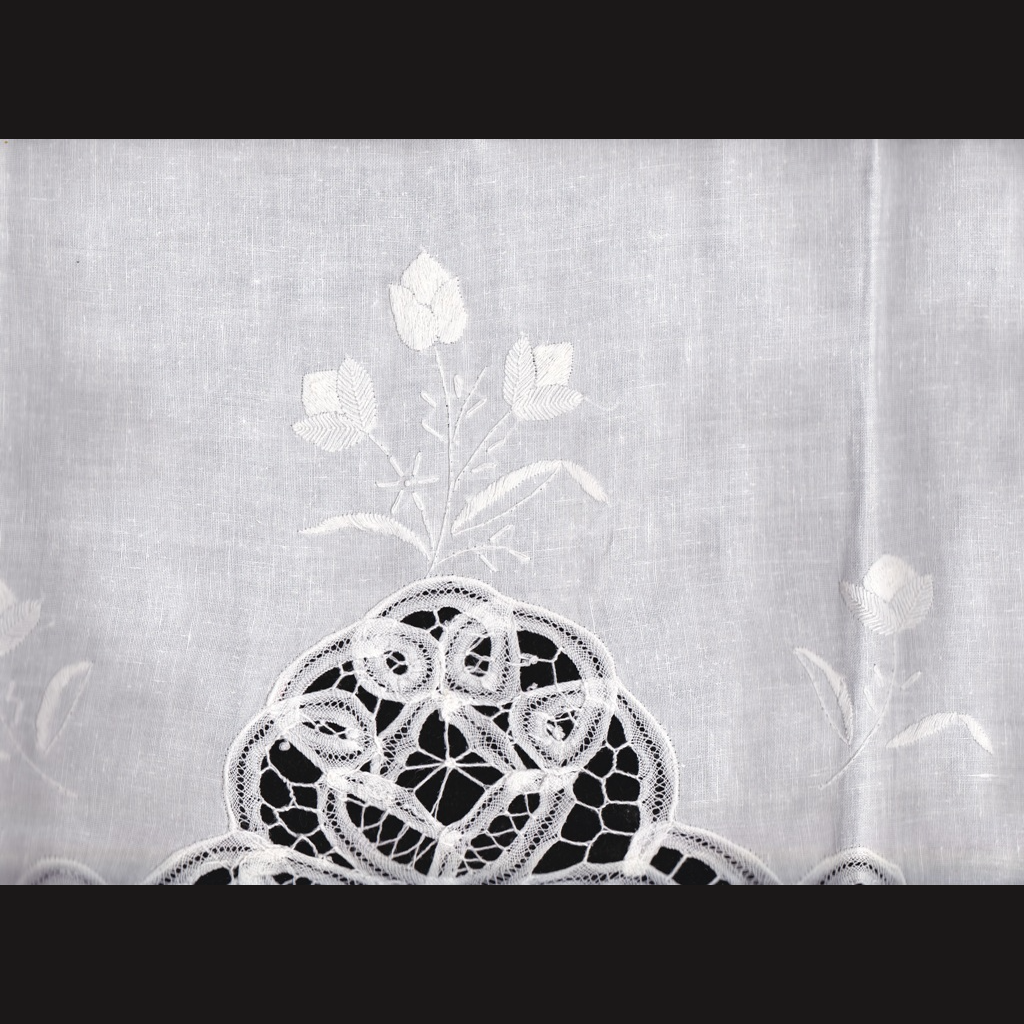 Eastern Sunrise Lace And Linens Inc. - Wholesale Apron - Apron Pinafore Battenburg Lace & Hand Embroider Tulip Cotton4