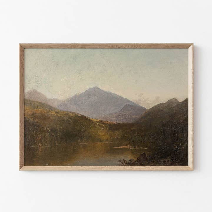 Impression d'art vintage - Paysage d'automne, montagnes - « Lac d'automne » pour la vente par AMY WARR ART