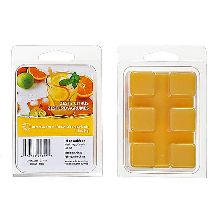 Gul 6Pk doftande vax smälter Zesty Citrus för wholesale på Faire
